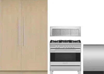 5 Piece Package Includes Refrigerator, Freezer, Range, Hood And Dishwasher